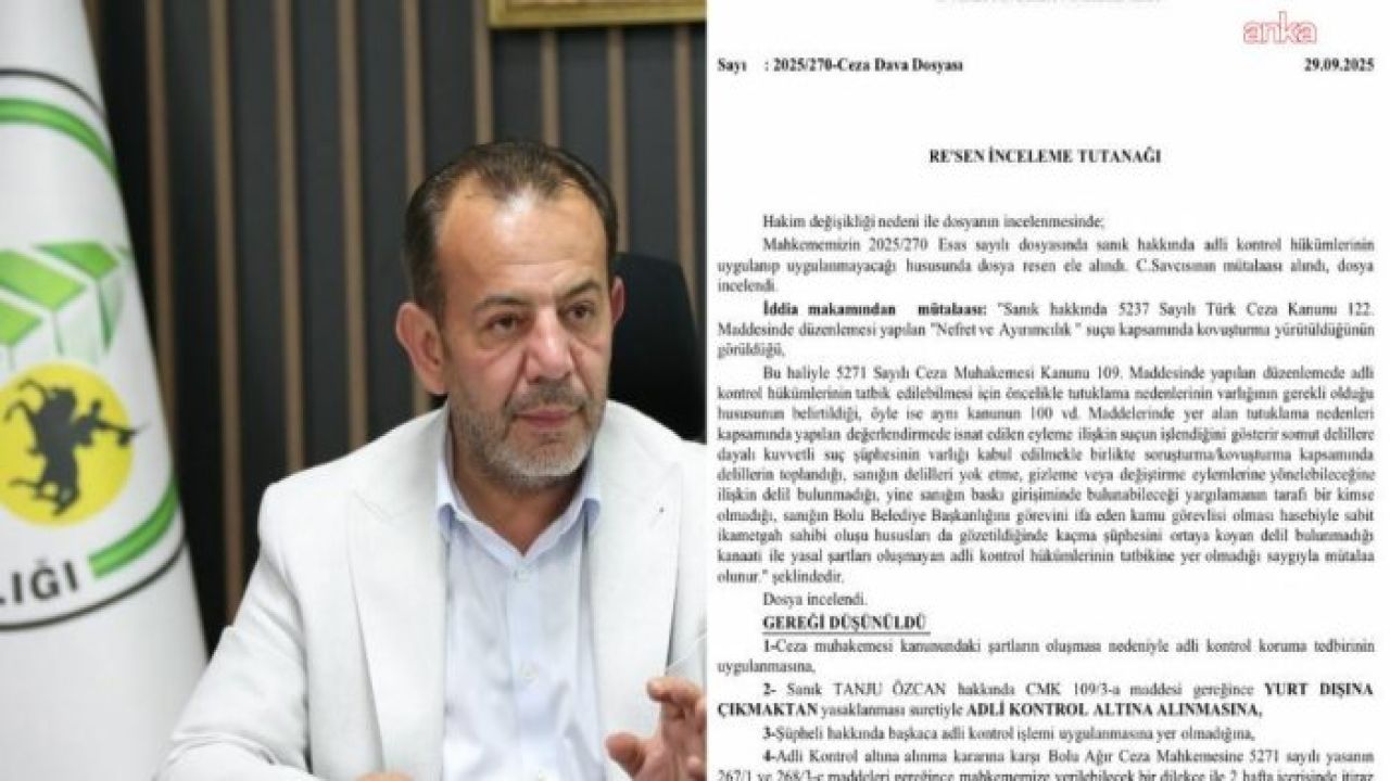 Bolu Belediye Başkanı Özcan'a Nefret Söylemi Nedeniyle Yurt Dışı Yasağı
