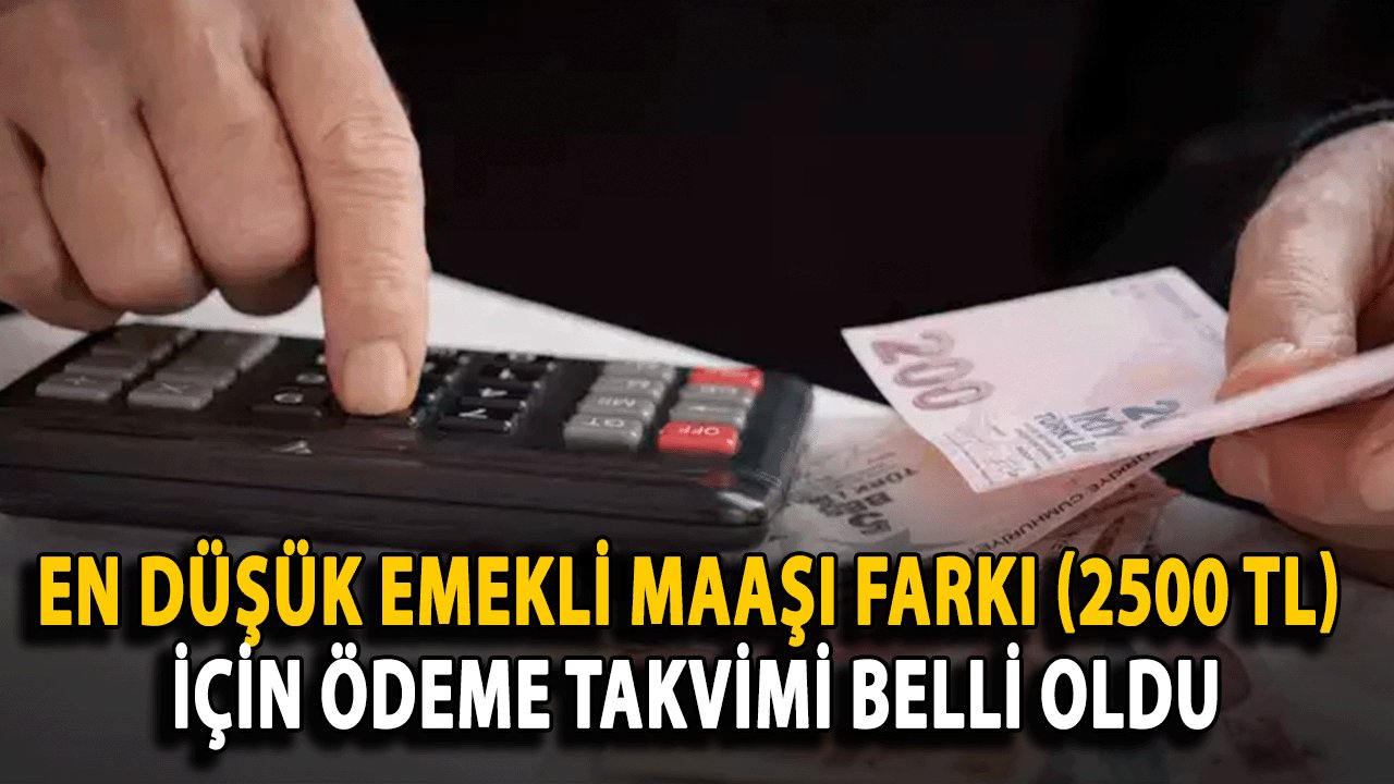 En Düşük Emekli Maaşı Farkı (2500 TL) İçin Ödeme Takvimi Belli Oldu