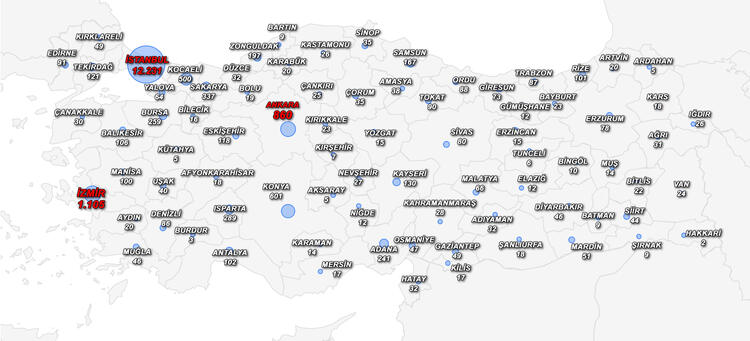 Türkiye'de son durum: illere göre koronavirüs vaka sayısı