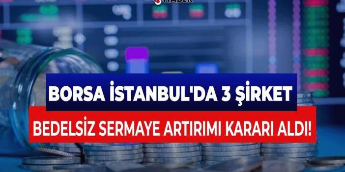 Borsa İstanbul'da 3 Şirket Bedelsiz Sermaye Artırımı Kararı Aldı!